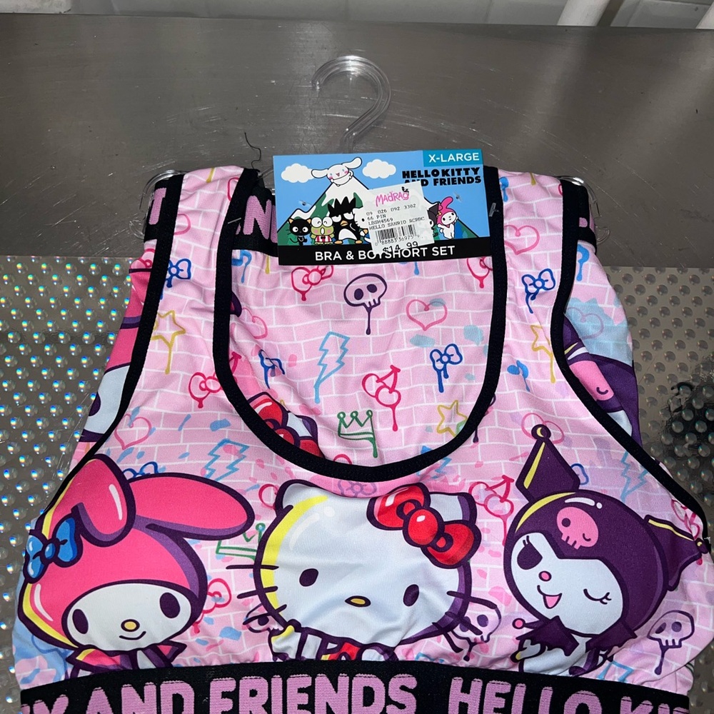 Hello Kitty Kids Sports Bra Set - Pink and Black